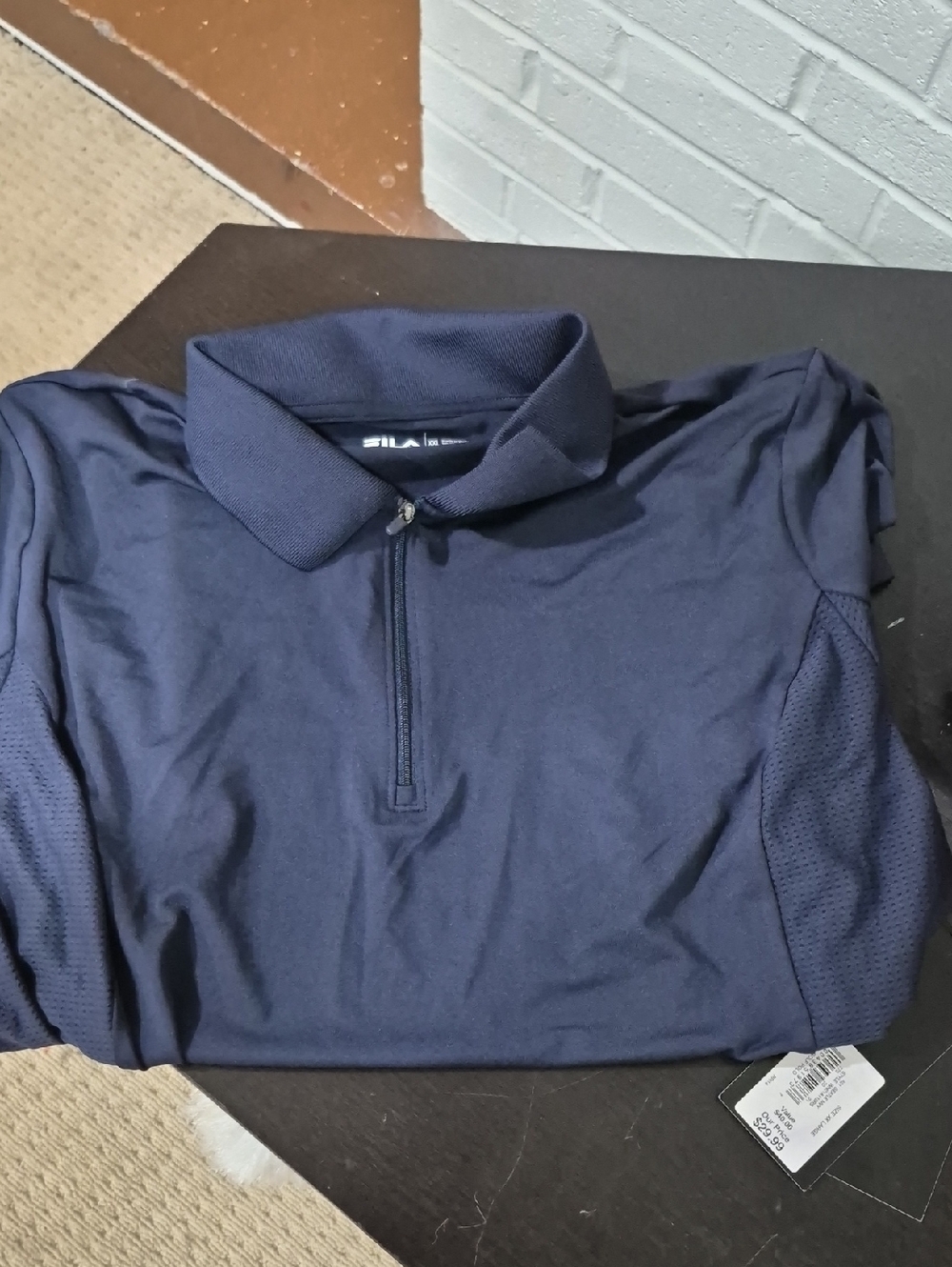 Fila Navy Blue Quarter-Zip Polo